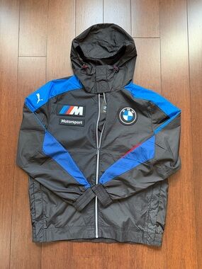 Puma Black & Blue BMW Motorsport Hooded Windbreaker